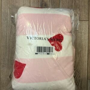 Victoria's Secret Pink and White Striped Blanket
